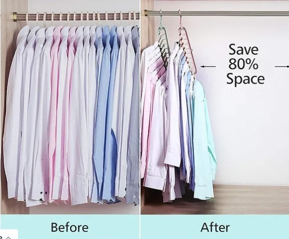 Magic Hanger Multipurpose 9 Hole Space Saving Closet Organizer – Multicolor