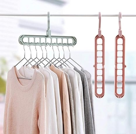 Magic Hanger Multipurpose 9 Hole Space Saving Closet Organizer – Multicolor
